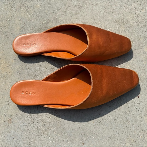 Doen Shoes - Doen Wren Satin Mules - Paprika (VGUC)